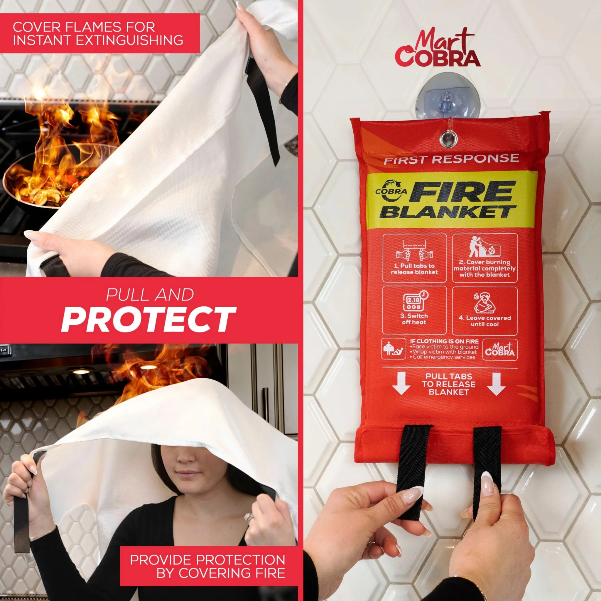 How to use the Cobra Fire Blanket in 3 simple steps