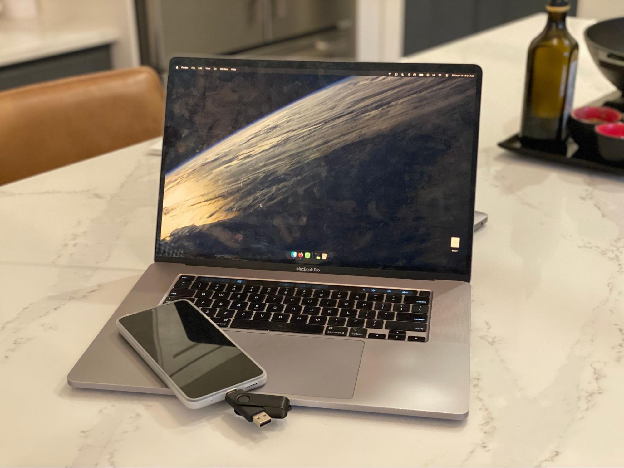 The recovered photo of husband and newborn son